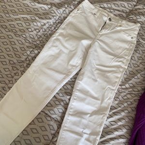 A white next level stretch high waisted pair of jeans